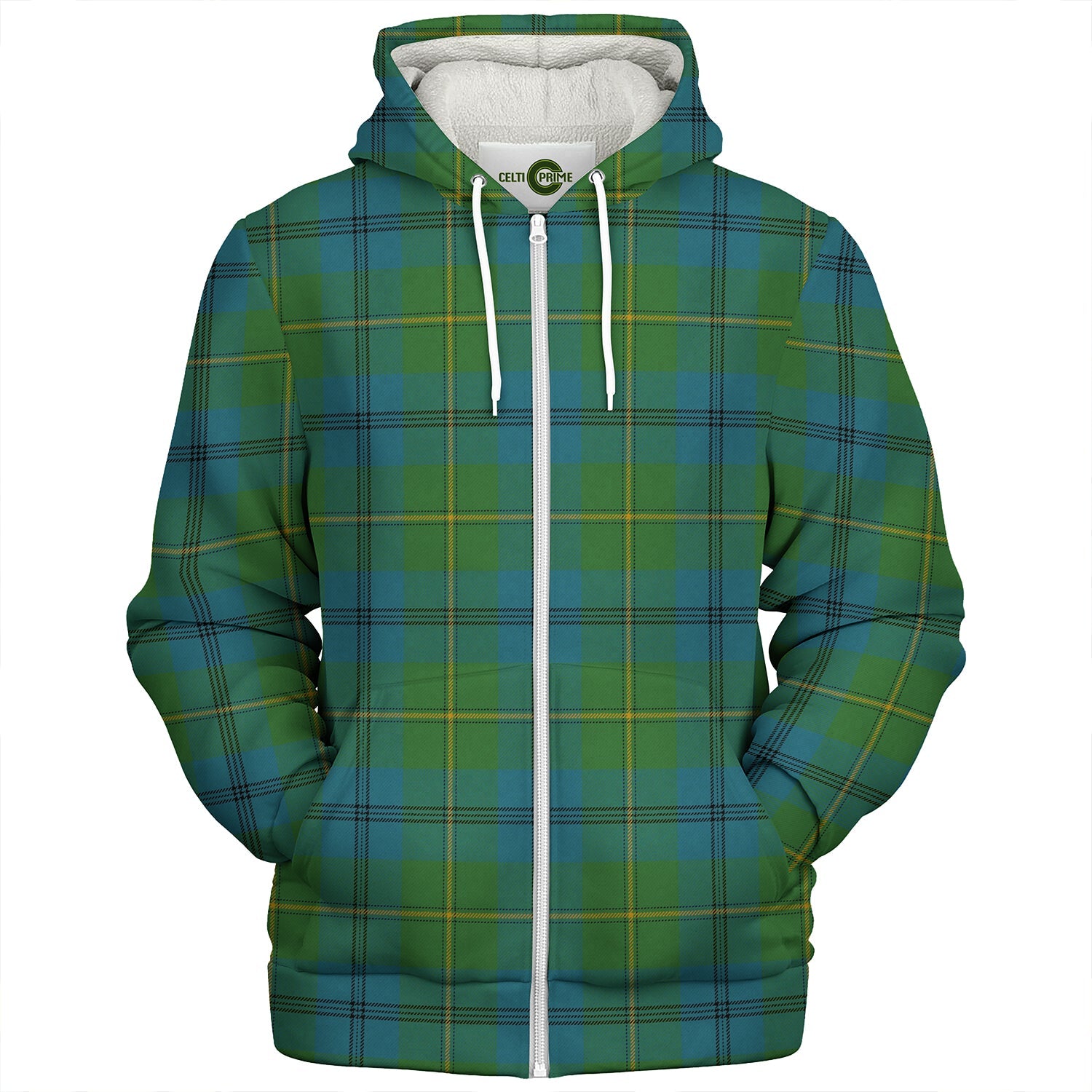 Johnstone (Johnson) Ancient Clan Badge Tartan Sherpa Hoodie ...