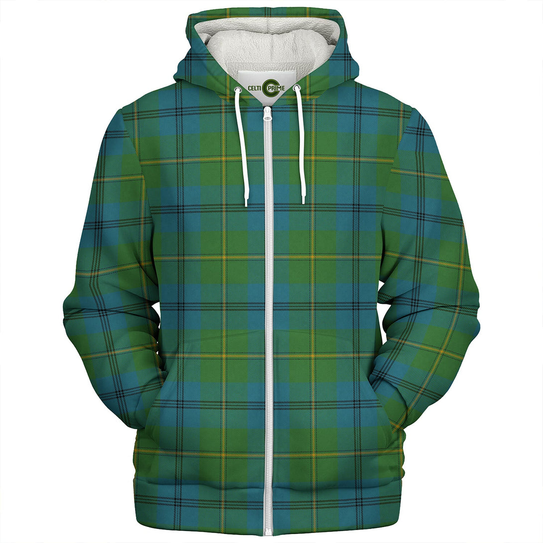 Johnstone (Johnson) Ancient Clan Badge Tartan Sherpa Hoodie