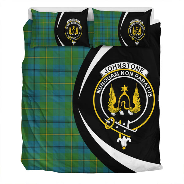 Johnstone (Johnson) Ancient Clan Badge Tartan Bedding Set Circle Style