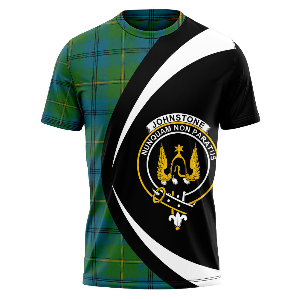 Johnstone (Johnson) Ancient Clan Badge Tartan T-Shirt Circle Style Personalized