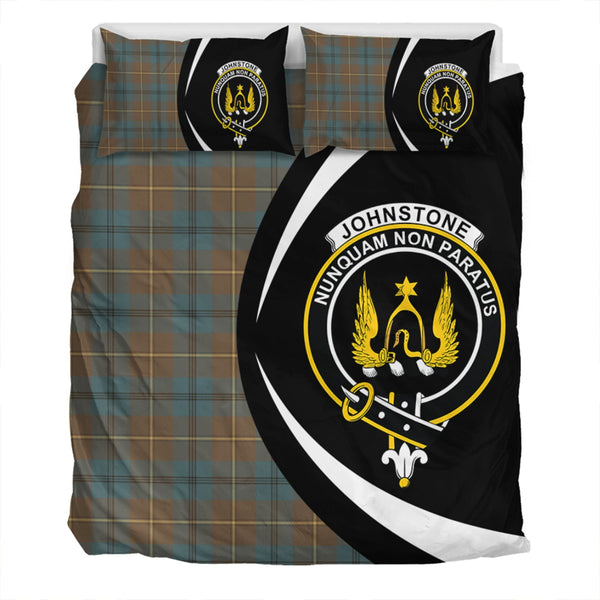 Johnstone (Johnson) Weathered Clan Badge Tartan Bedding Set Circle Style