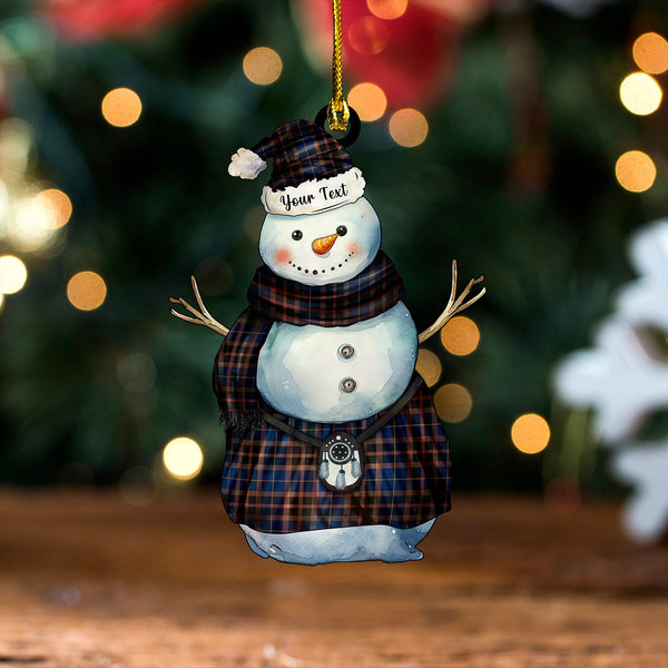 Jones Bobby Modern Tartan Wood Acrylic Ornament Snowman Warrior Personalized