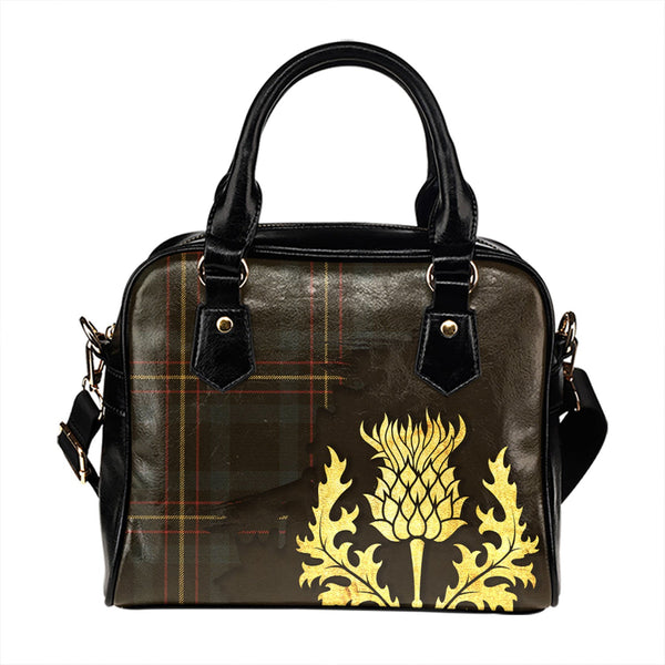 Kalkofen Weathered Tartan Shoulder Handbag Thistle Oldest Style