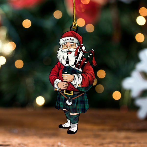 Keith (Austin) Modern Tartan Wood Acrylic Ornament Santa Personalized