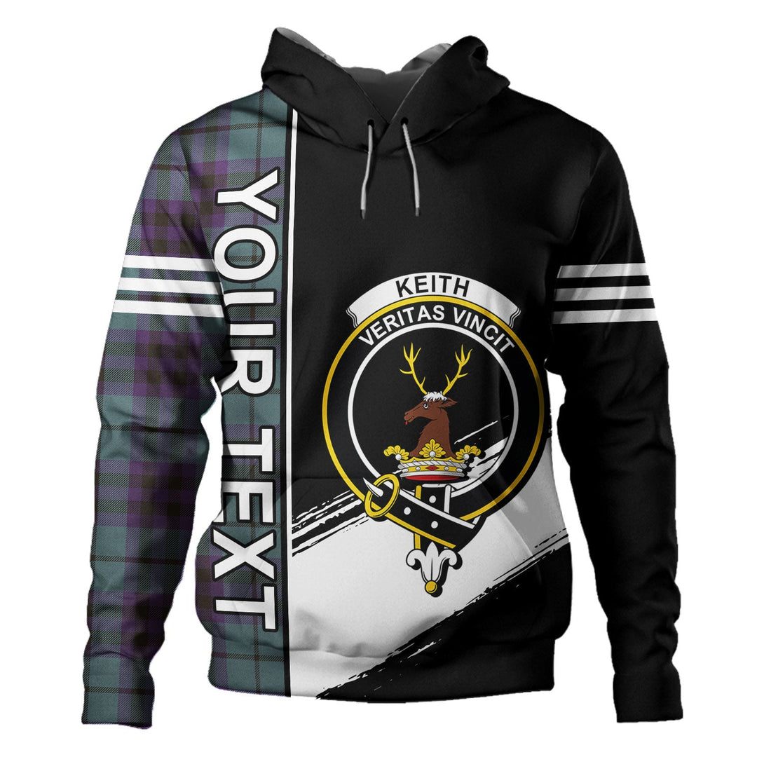 Keith (Austin) Weathered Clan Badge Tartan Hoodie Quarter Style Personalized