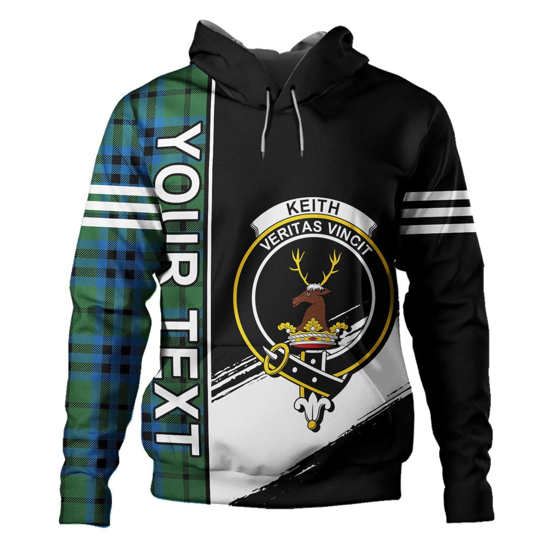 Keith (Marshall) Ancient Clan Badge Tartan Hoodie Quarter Style Personalized