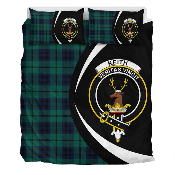 Keith (Marshall) Modern Clan Badge Tartan Bedding Set Circle Style