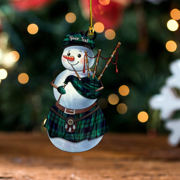 Keith (Marshall) Modern Clan Badge Tartan Wood Acrylic Ornament Snowman Bagpipe Personalized