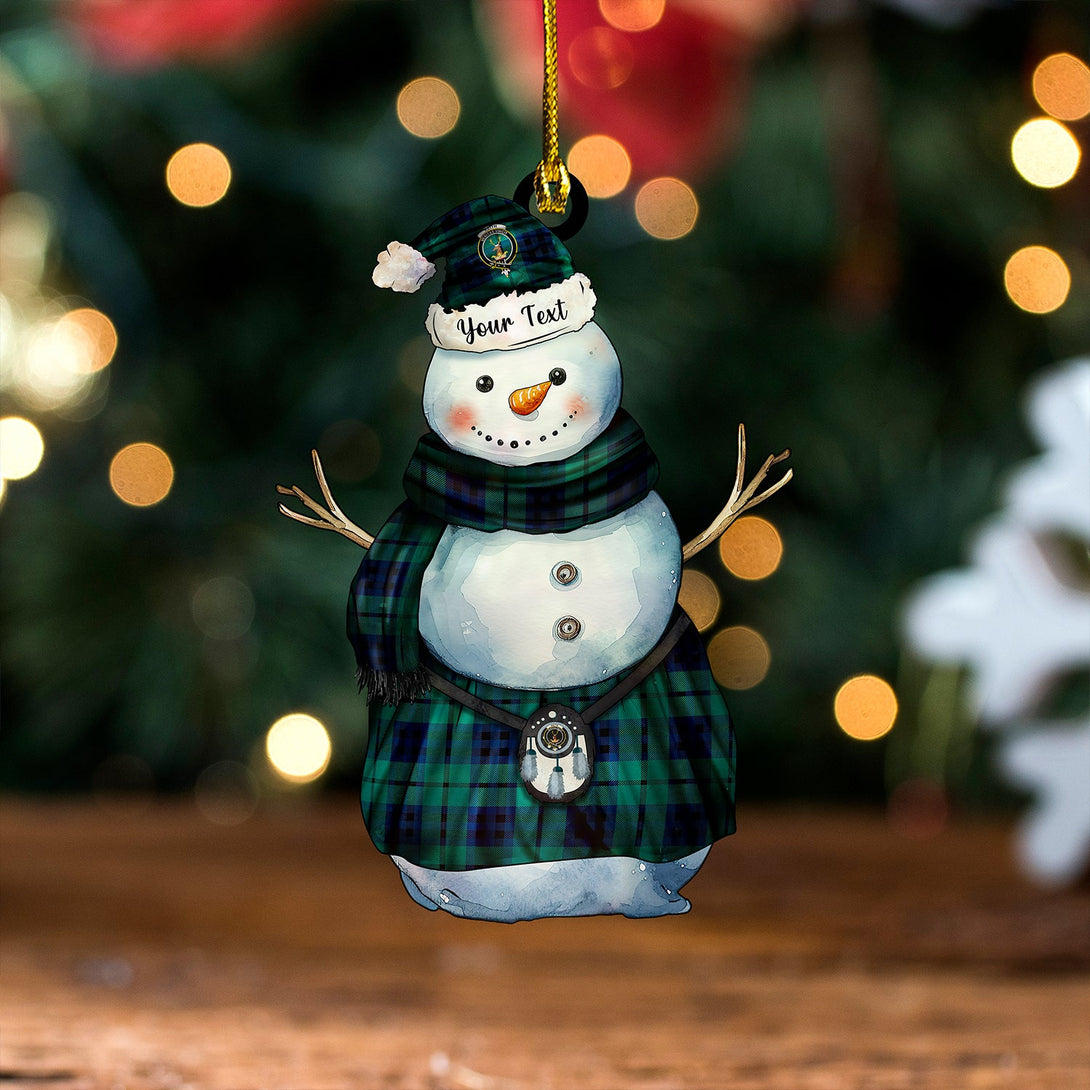 Keith (Marshall) Modern Clan Badge Tartan Wood Acrylic Ornament Snowman Warrior Personalized