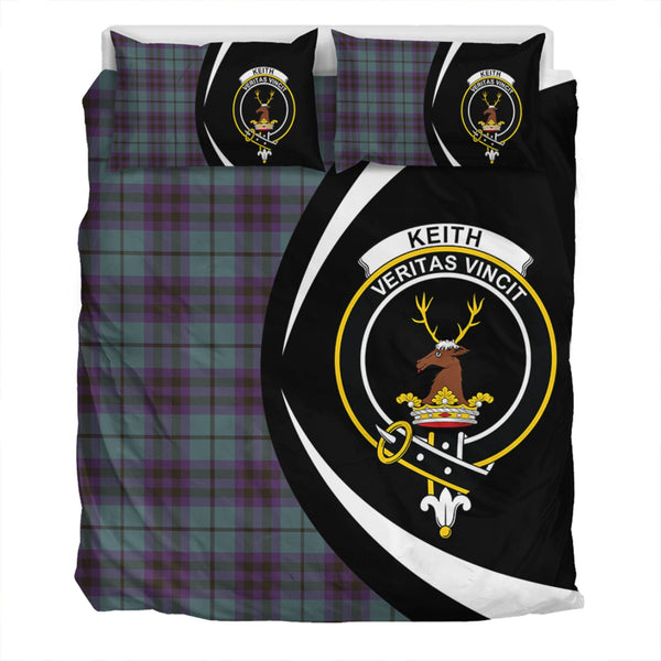 Keith (Marshall) Weathered Clan Badge Tartan Bedding Set Circle Style