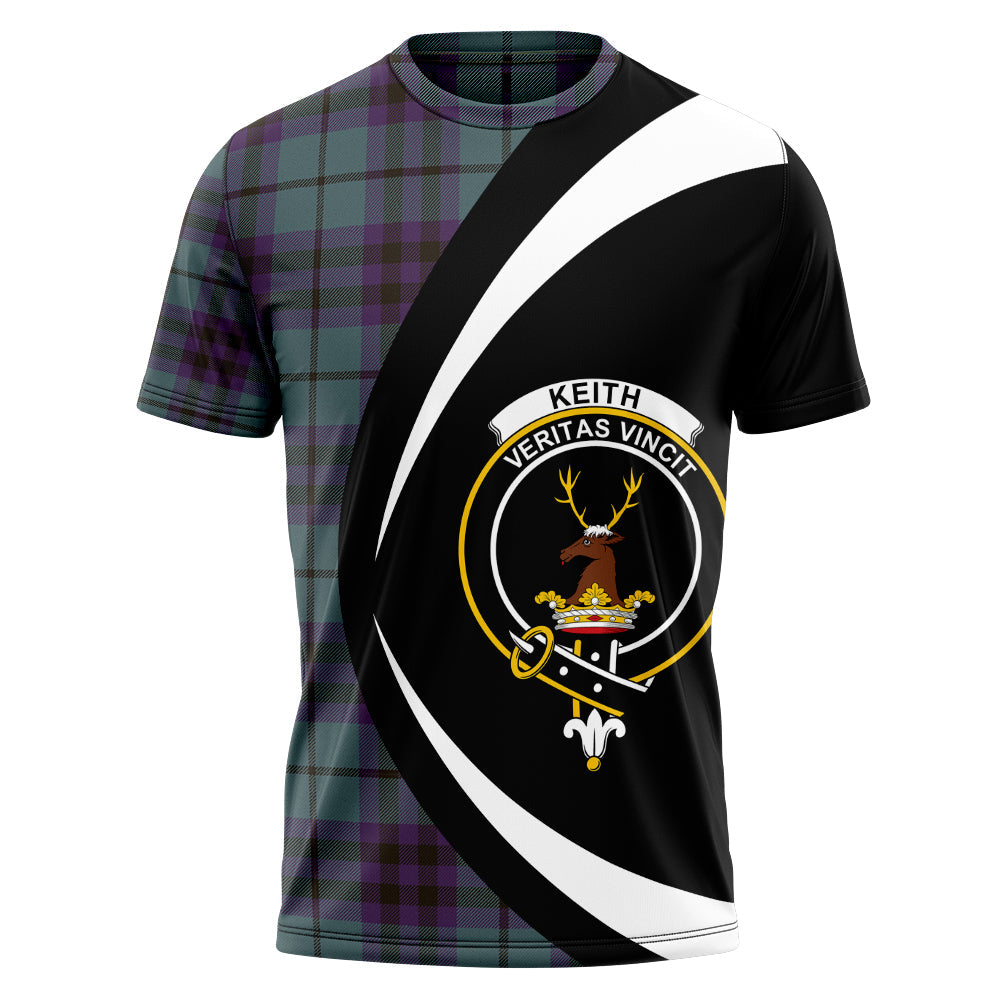 Keith (Marshall) Weathered Clan Badge Tartan T-Shirt Circle Style Personalized