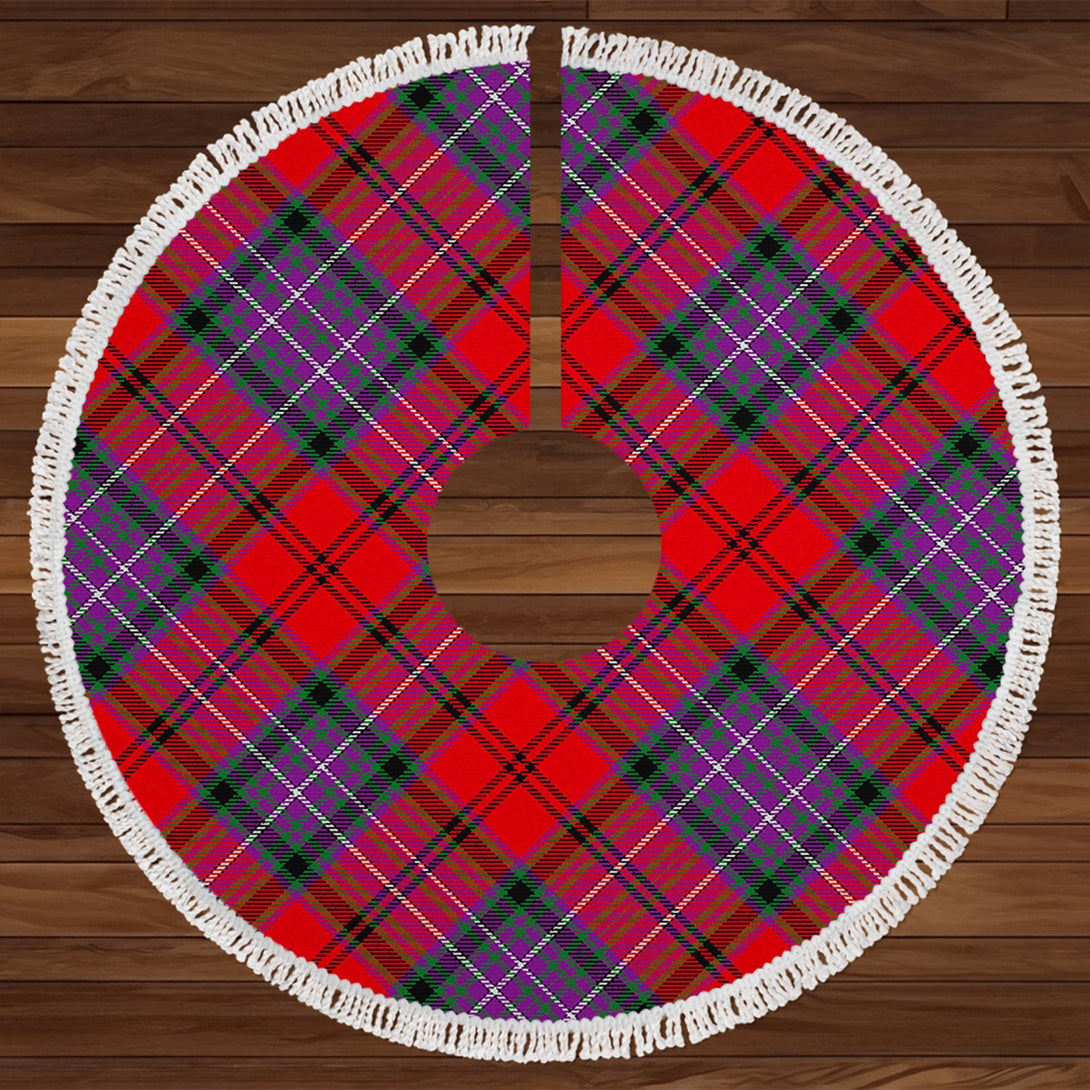 Kelly of Sleat Red Modern Tartan Christmas Tree Skirt