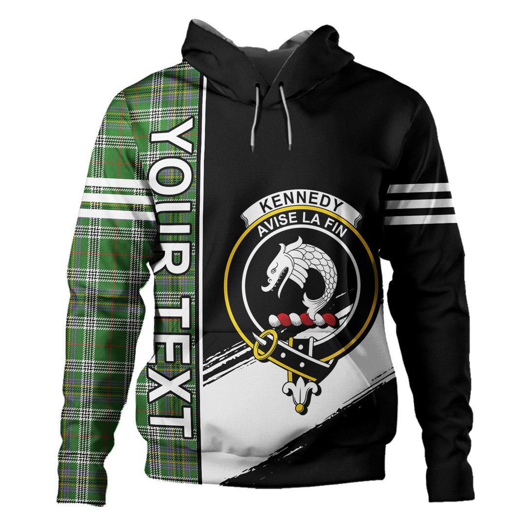 Kennedy Ancient Clan Badge Tartan Hoodie Quarter Style Personalized