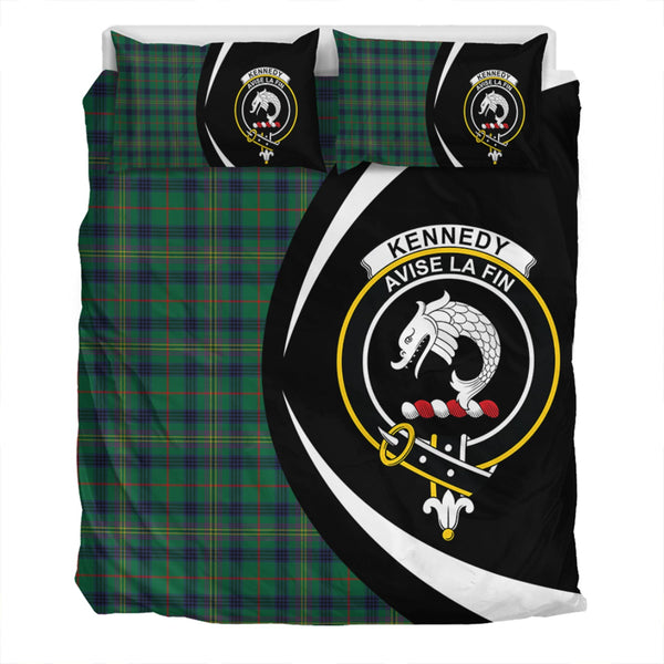 Kennedy Modern Clan Badge Tartan Bedding Set Circle Style