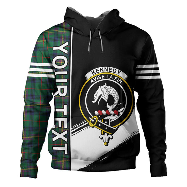 Kennedy Modern Clan Badge Tartan Hoodie Quarter Style Personalized