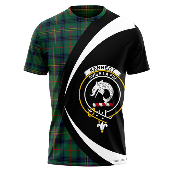 Kennedy Modern Clan Badge Tartan T-Shirt Circle Style Personalized