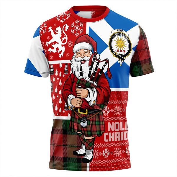 Kerr Ancient Clan Badge Tartan T-Shirt Scotland Christmas Santa