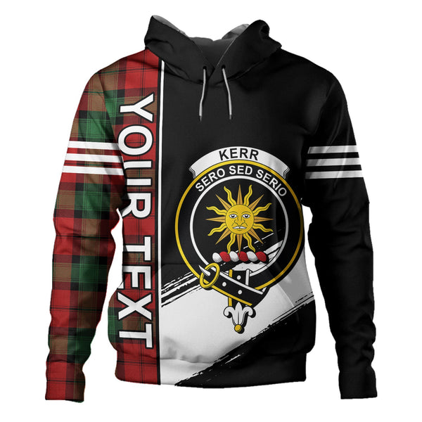 Kerr Modern Clan Badge Tartan Hoodie Quarter Style Personalized