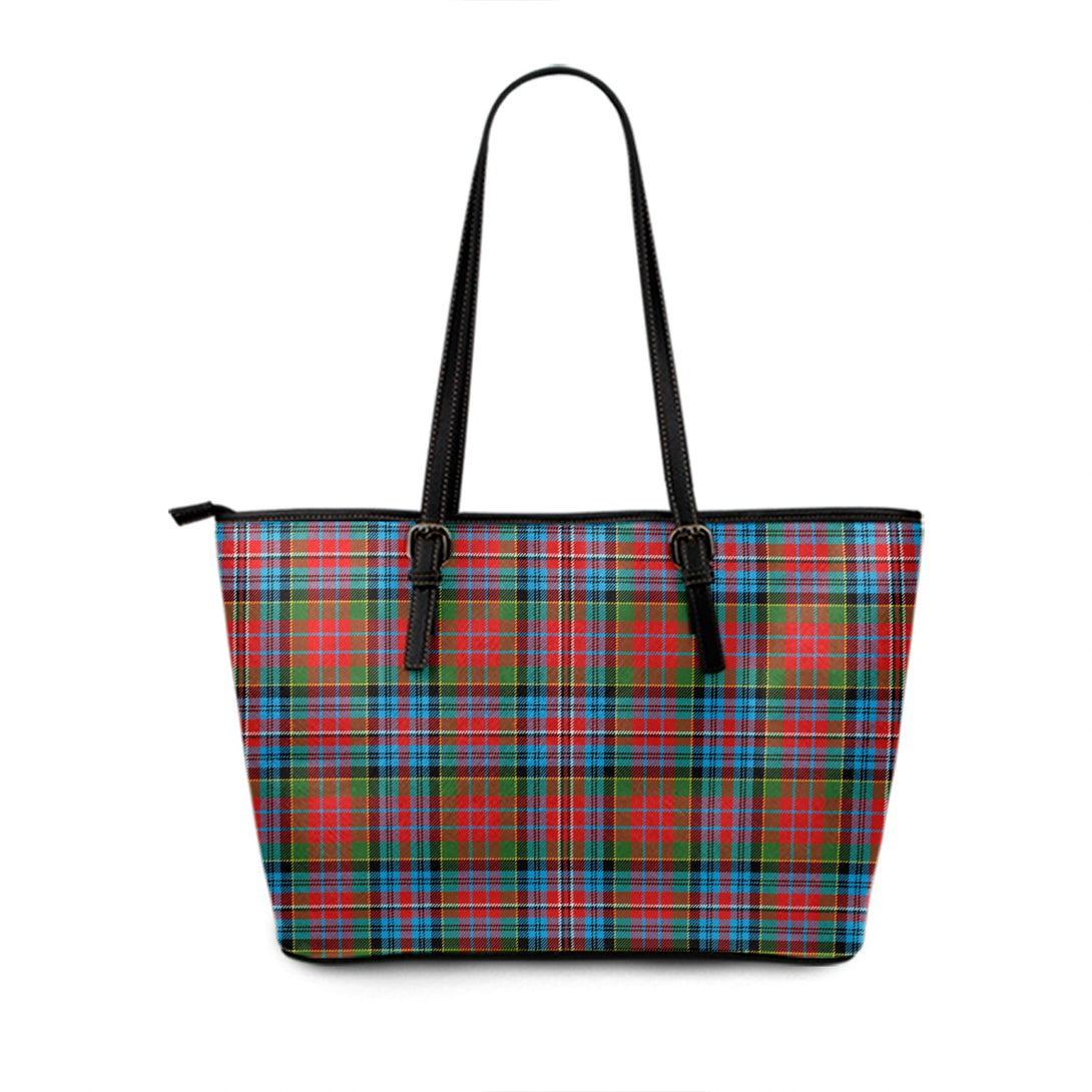 Kidd Rock and Wheel Modern Tartan Leather Tote Bag