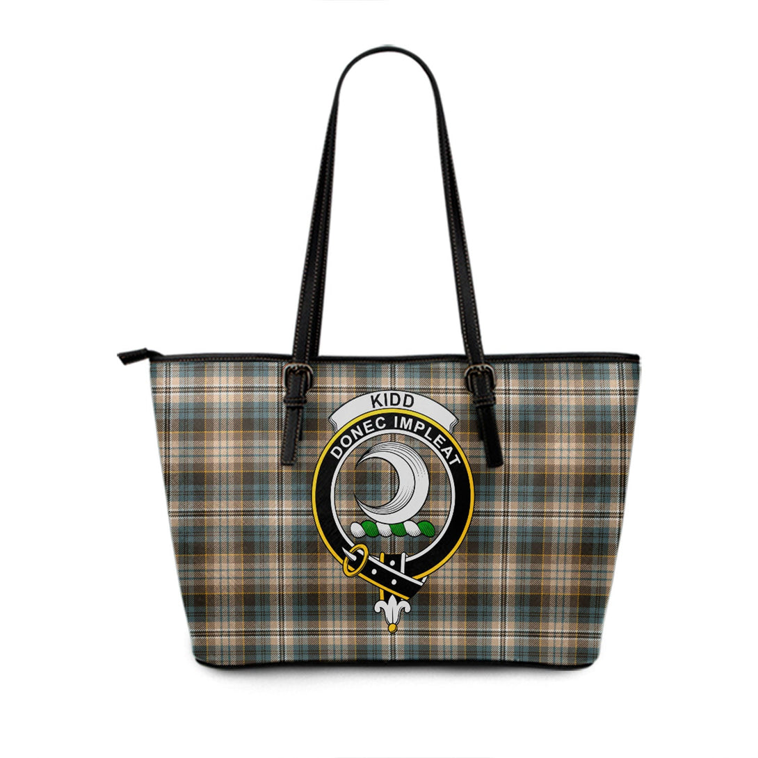 Kidd Weathered Clan Badge Tartan Leather Tote Bag