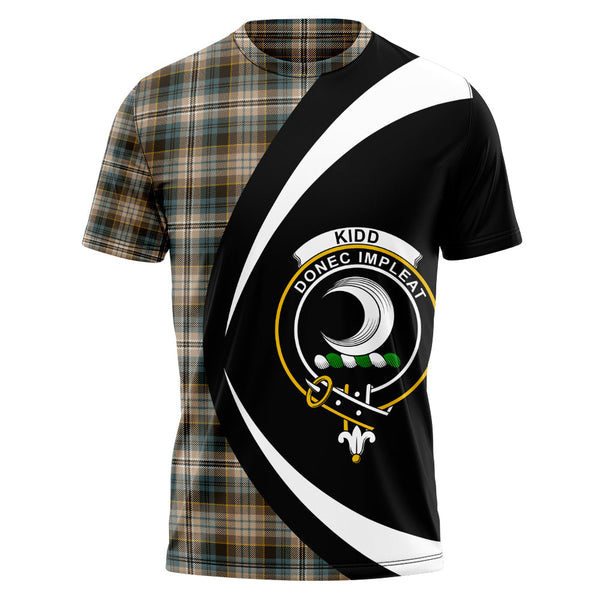 Kidd Weathered Clan Badge Tartan T-Shirt Circle Style Personalized