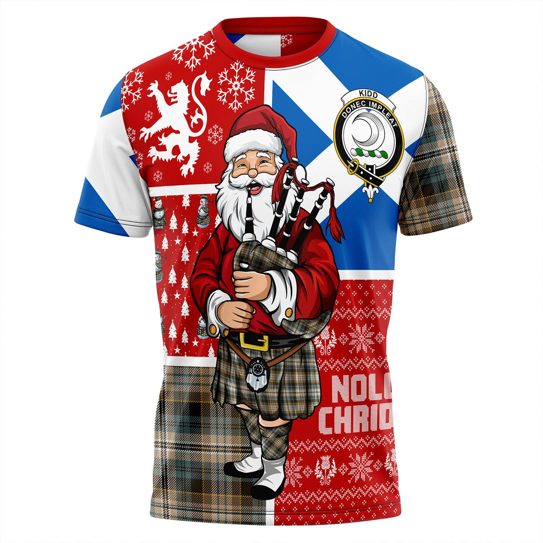 Kidd Weathered Clan Badge Tartan T-Shirt Scotland Christmas Santa