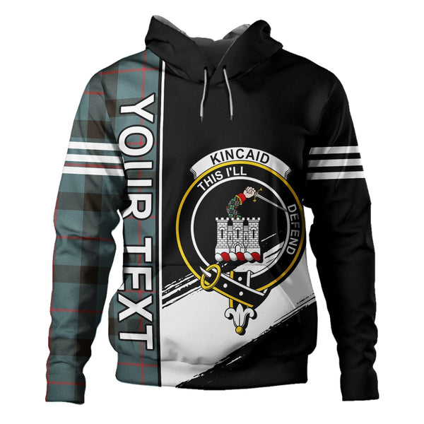 Kincaid Weathered Clan Badge Tartan Hoodie Quarter Style Personalized