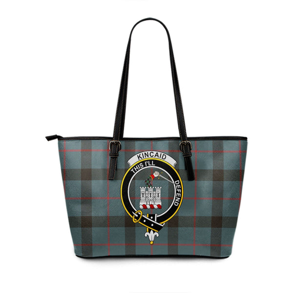 Kincaid Weathered Clan Badge Tartan Leather Tote Bag