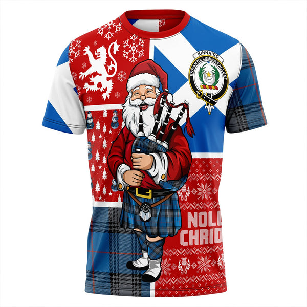 Kinnaird Ancient Clan Badge Tartan T-Shirt Scotland Christmas Santa