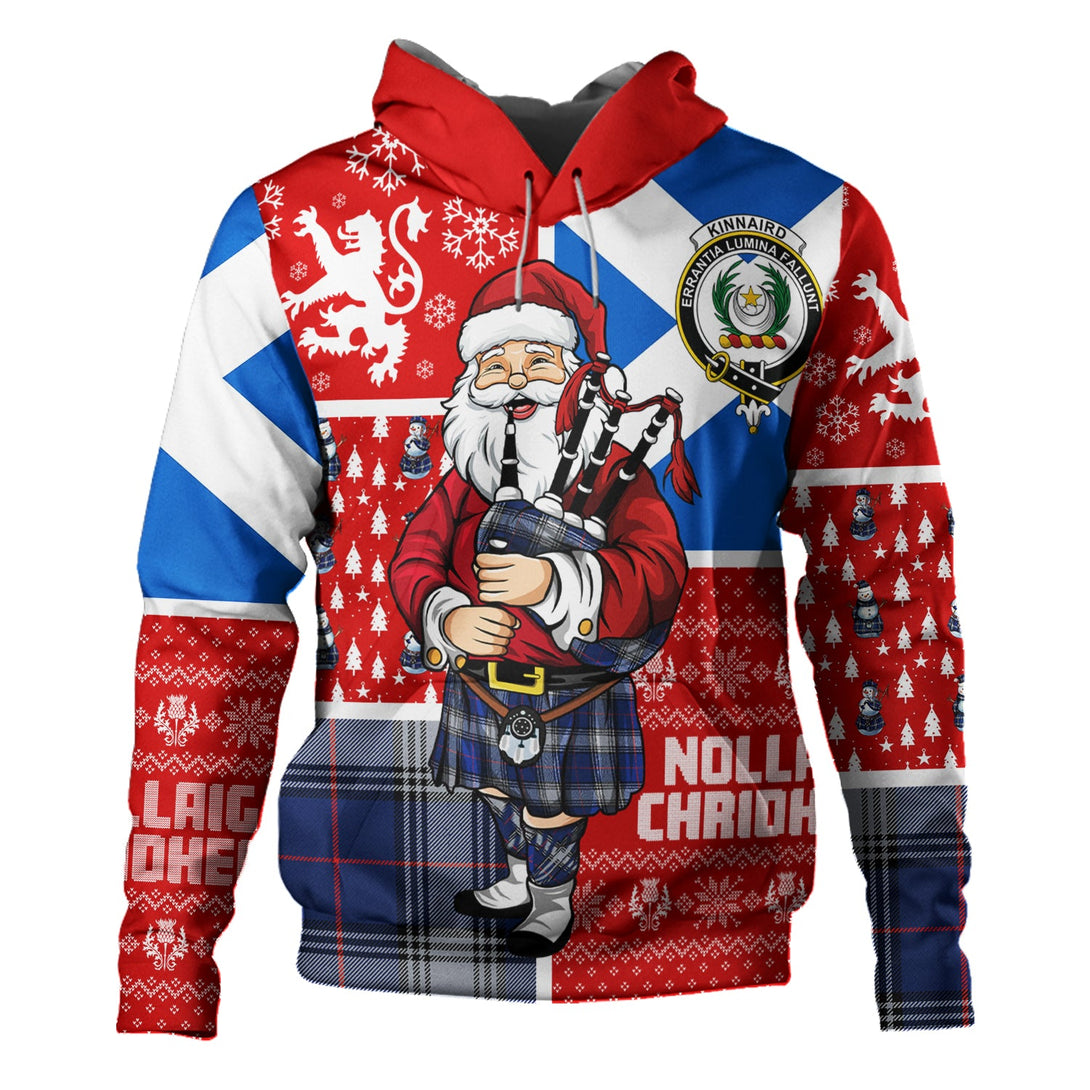 Kinnaird Modern Clan Badge Tartan Hoodie Scotland Christmas Santa