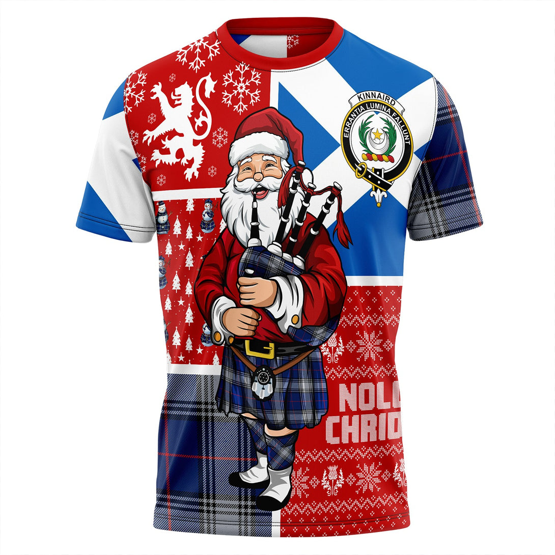 Kinnaird Modern Clan Badge Tartan T-Shirt Scotland Christmas Santa