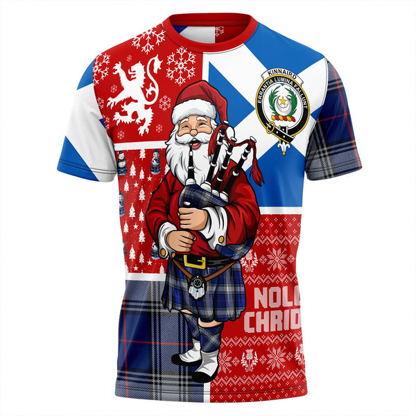 Kinnaird Modern Clan Badge Tartan T-Shirt Scotland Christmas Santa