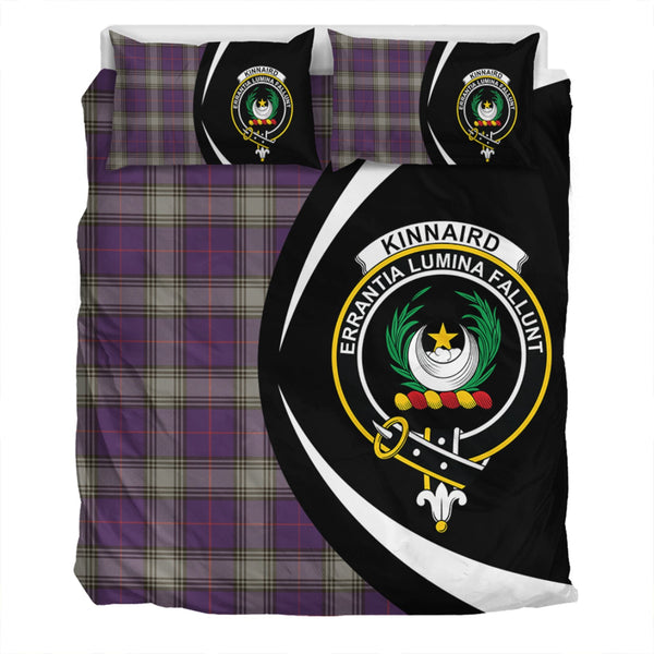 Kinnaird Weathered Clan Badge Tartan Bedding Set Circle Style