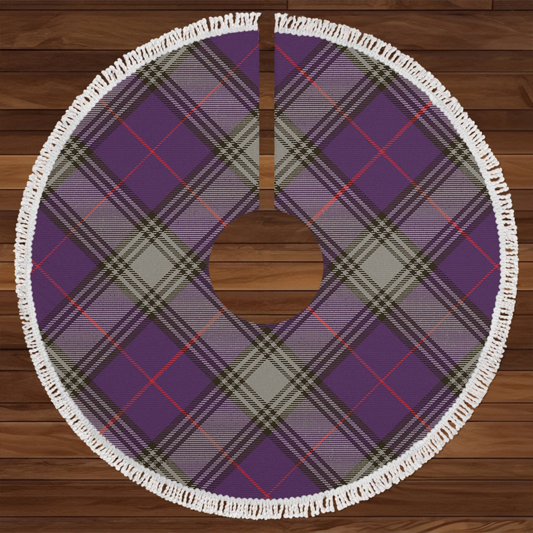 Kinnaird Weathered Clan Badge Tartan Christmas Tree Skirt