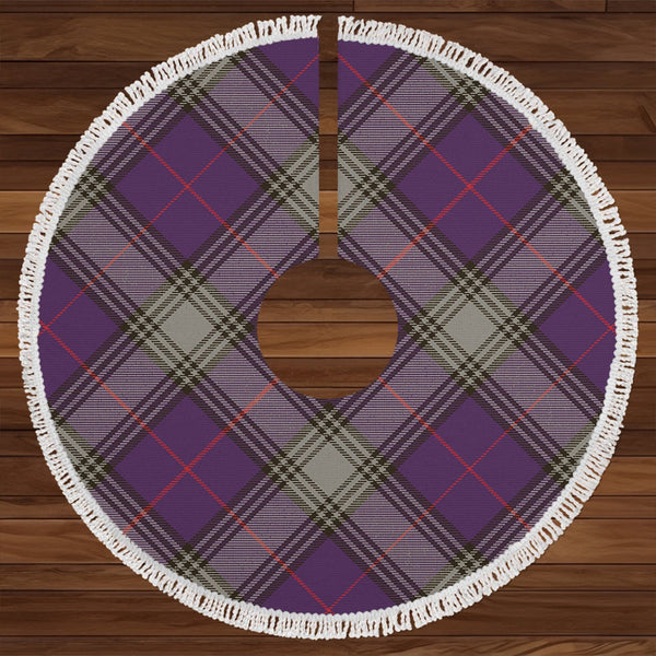 Kinnaird Weathered Clan Badge Tartan Christmas Tree Skirt