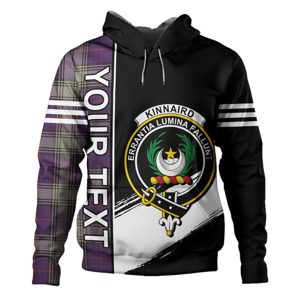 Kinnaird Weathered Clan Badge Tartan Hoodie Quarter Style Personalized