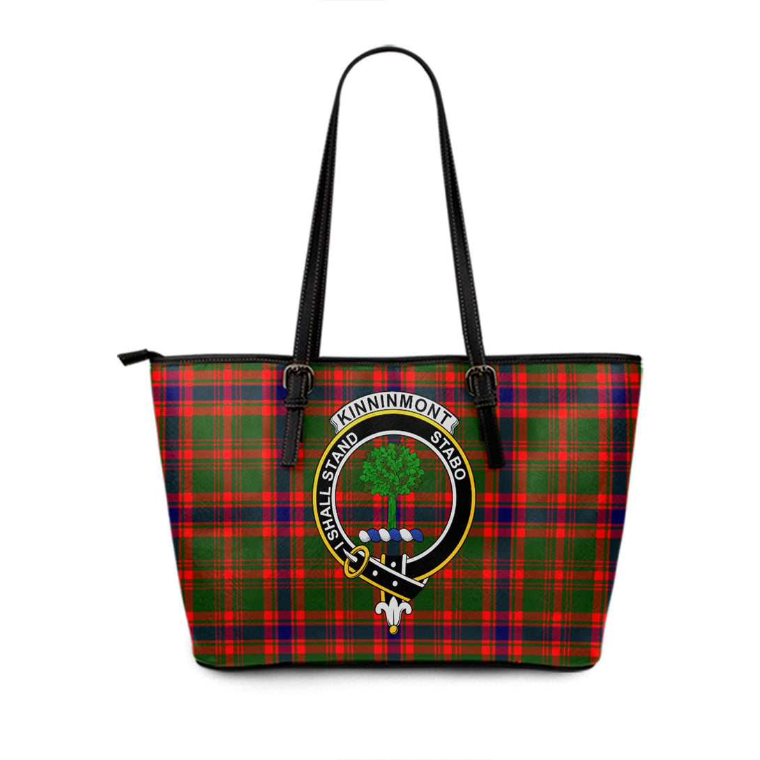 Kinninmont Clan Badge Tartan Leather Tote Bag