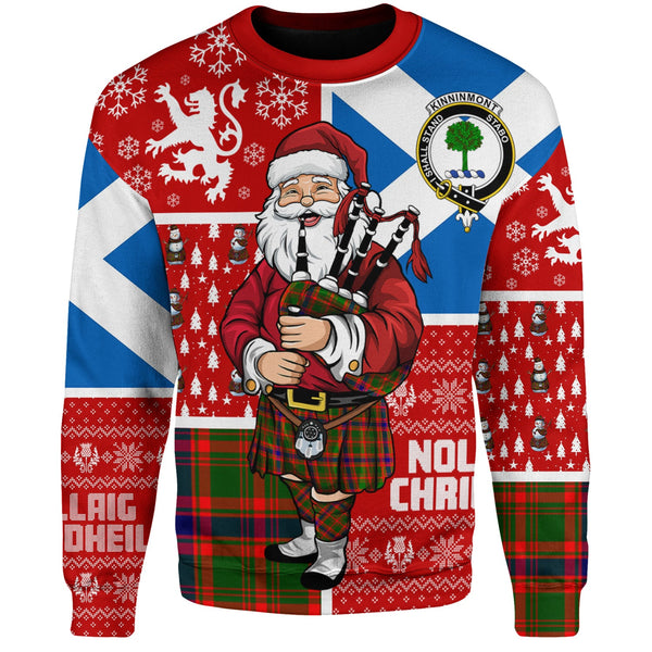 Kinninmont Clan Badge Tartan Sweatshirt Scotland Christmas Santa