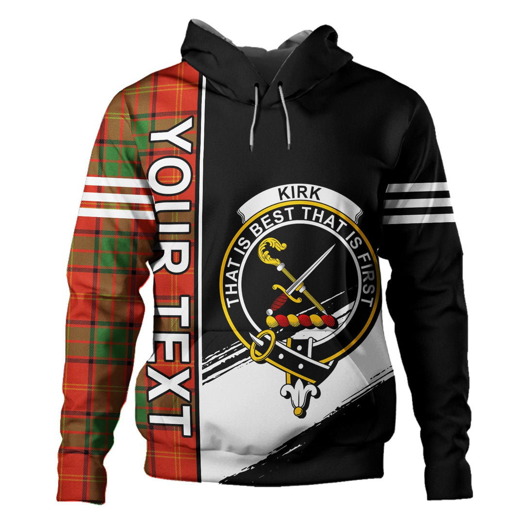 Kirk Ancient Clan Badge Tartan Hoodie Quarter Style Personalized