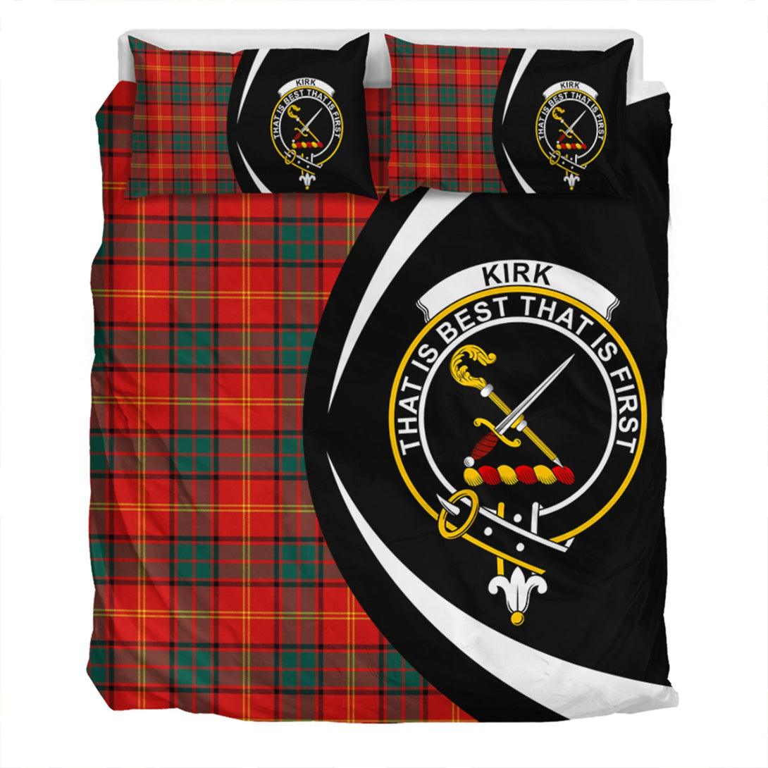 Kirk Modern Clan Badge Tartan Bedding Set Circle Style