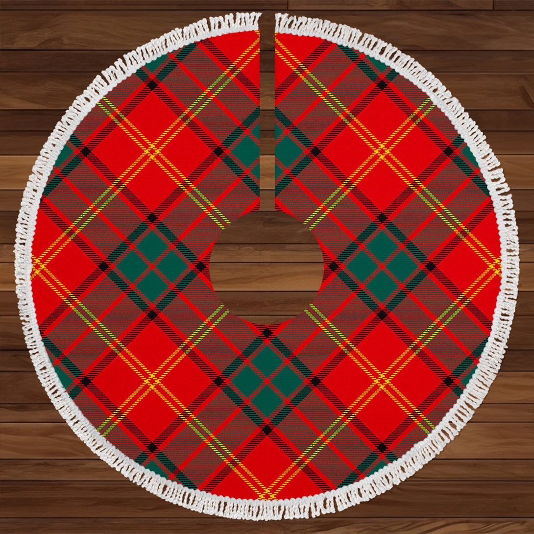 Kirk Modern Clan Badge Tartan Christmas Tree Skirt