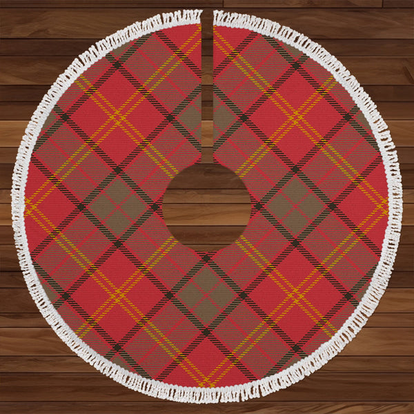 Kirk Weathered Clan Badge Tartan Christmas Tree Skirt