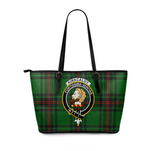 Kirkcaldy Clan Badge Tartan Leather Tote Bag