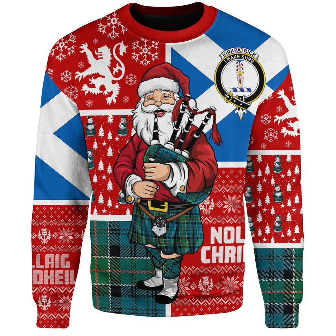 Kirkpatrick Clan Badge Tartan Sweatshirt Scotland Christmas Santa