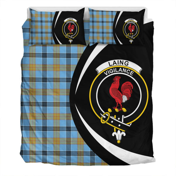 Laing (Lang) Ancient Clan Badge Tartan Bedding Set Circle Style