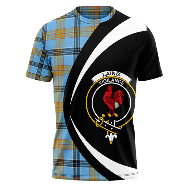 Laing (Lang) Ancient Clan Badge Tartan T-Shirt Circle Style Personalized