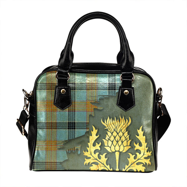 Laing (Lang) Ancient Tartan Shoulder Handbag Thistle Oldest Style