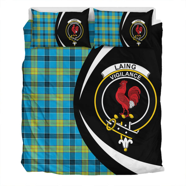 Laing (Lang) Modern Clan Badge Tartan Bedding Set Circle Style