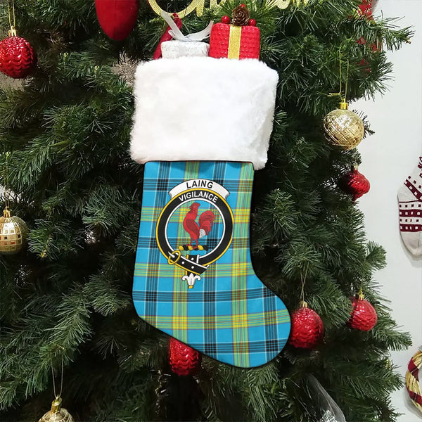 Laing (Lang) Modern Clan Badge Tartan Christmas Stocking