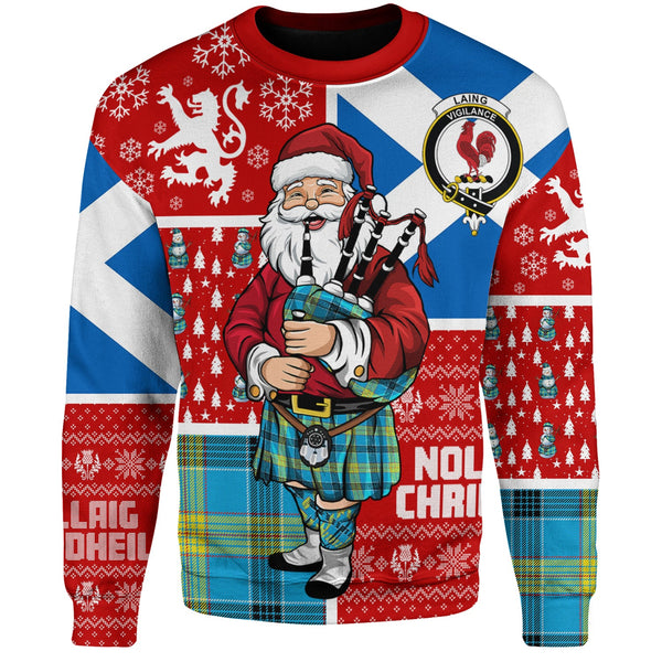 Laing (Lang) Modern Clan Badge Tartan Sweatshirt Scotland Christmas Santa